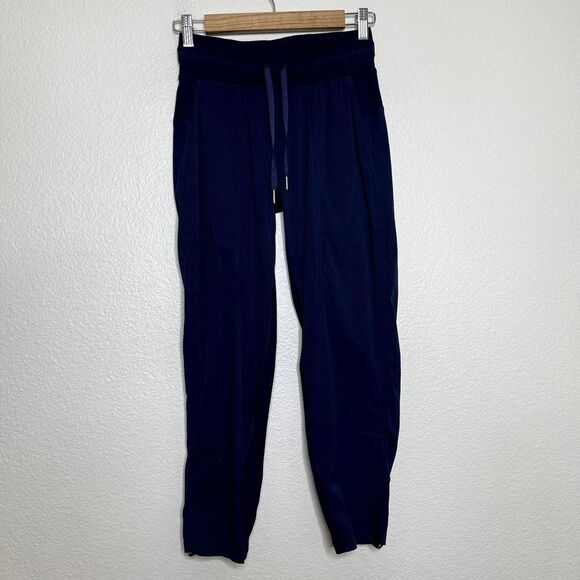 Lululemon Dance Studio Crop Pants Size 2 Track Swift Ankle Blue Drawstring Waist - Picture 2 of 12
